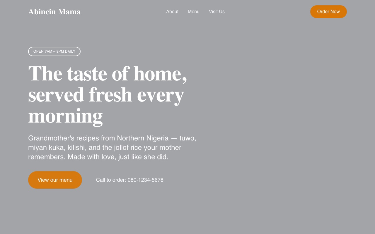 Abincin Mama website made with monpage