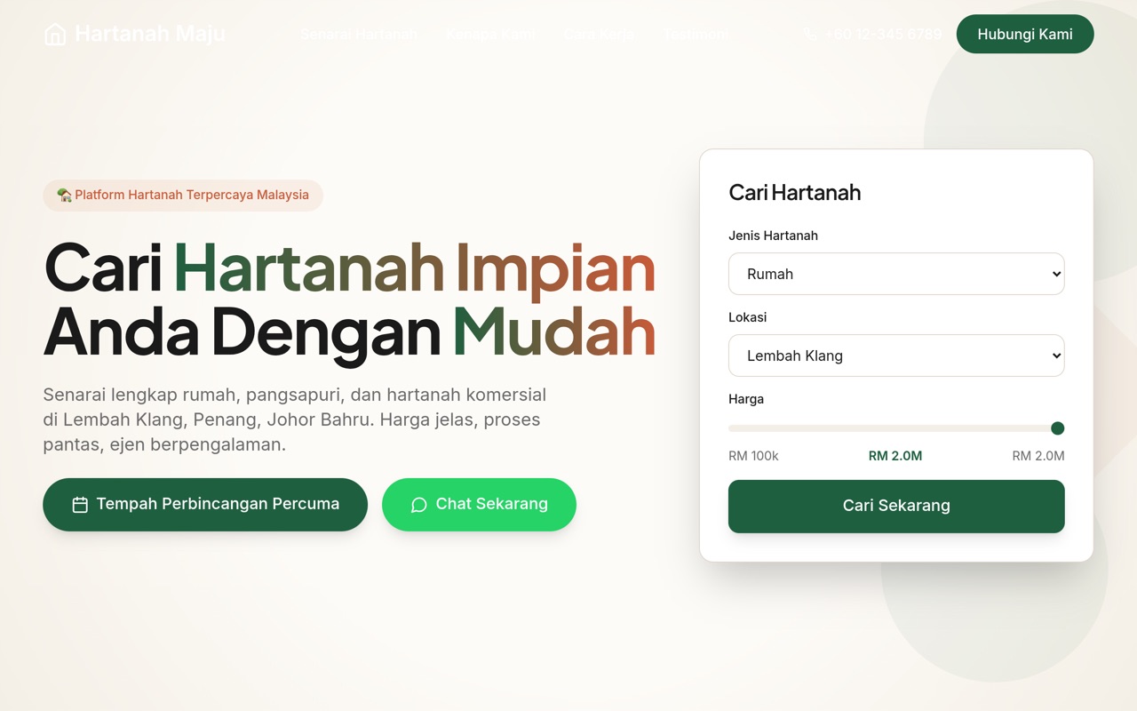 Hartanah Maju website made with monpage