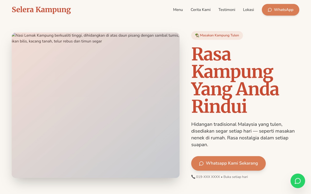 Selera Kampung website made with monpage
