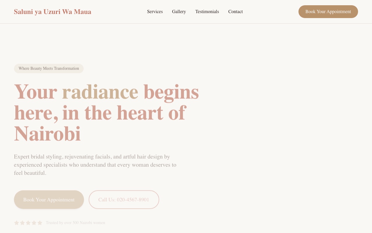 Saluni ya Uzuri website made with monpage