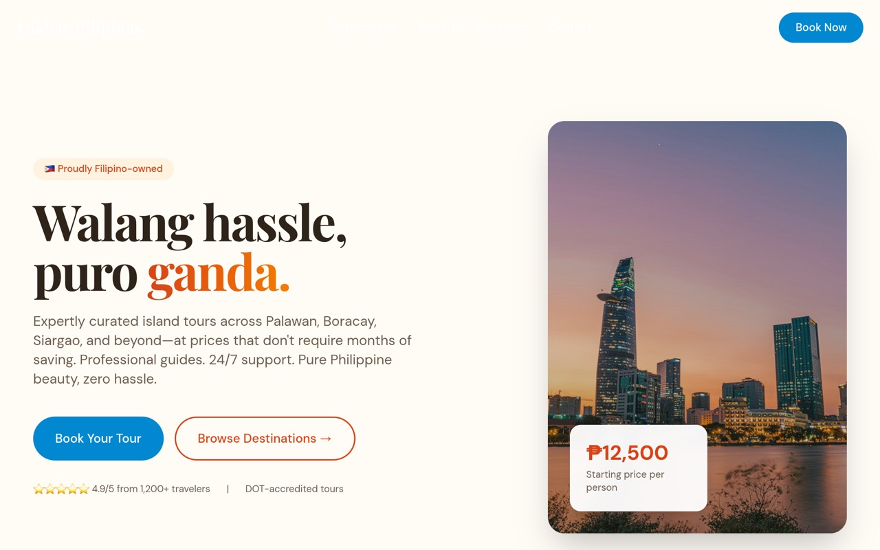 Lakbay Pilipinas website made with monpage