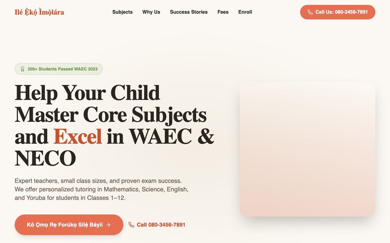 Ilé Ẹ̀kọ́ Ìmọ̀lára website made with monpage